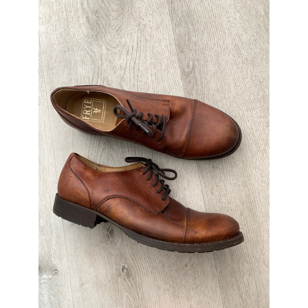 Frye Melissa Cognac Brown Leather Cap Toe Oxford Shoes Womens 8 B 3474290